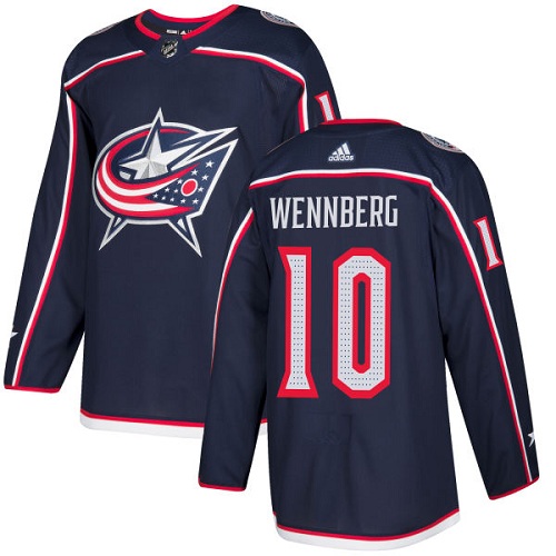 Adidas Men Columbus Blue Jackets #10 Alexander Wennberg Navy Blue Home Authentic Stitched NHL Jersey